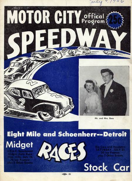 Motor City Speedway - Motor City Program 1956 From Dan Baumgarten